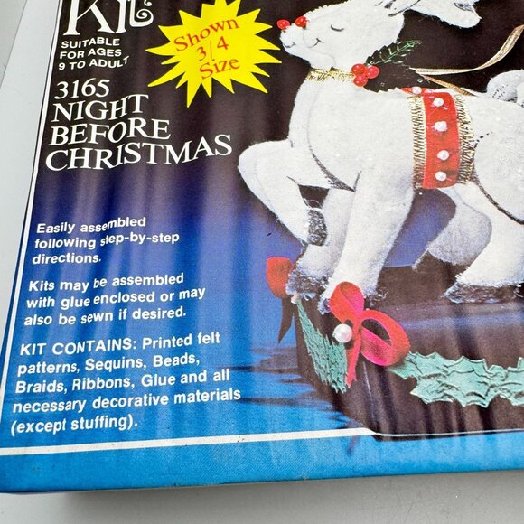 Christmas Felt Centerpiece Kit 3165 Night Before Christmas DIY Holiday NOS Vtg - Picture 4 of 7